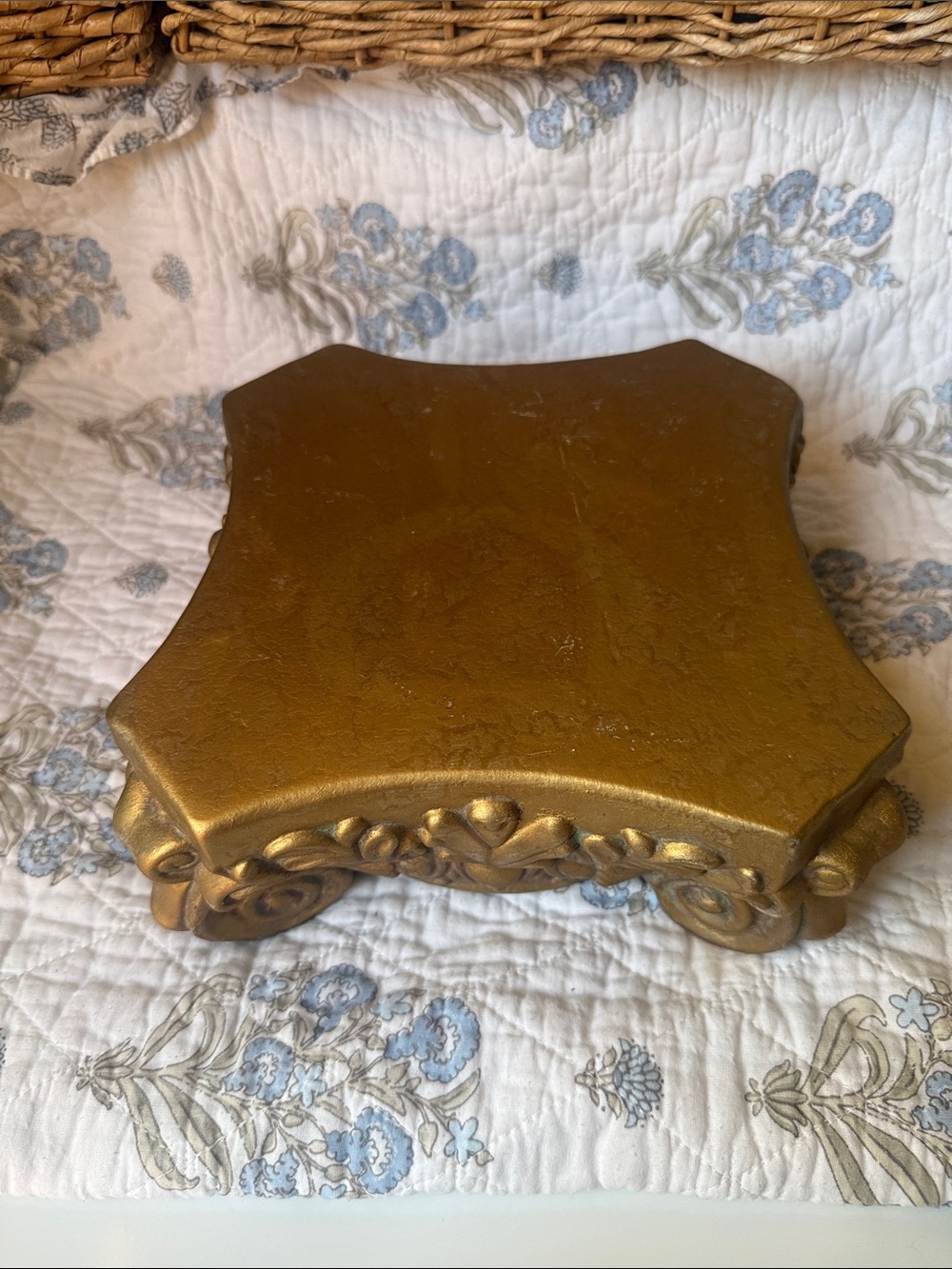 Vintage Gold Decorative Pedestal Display Stand